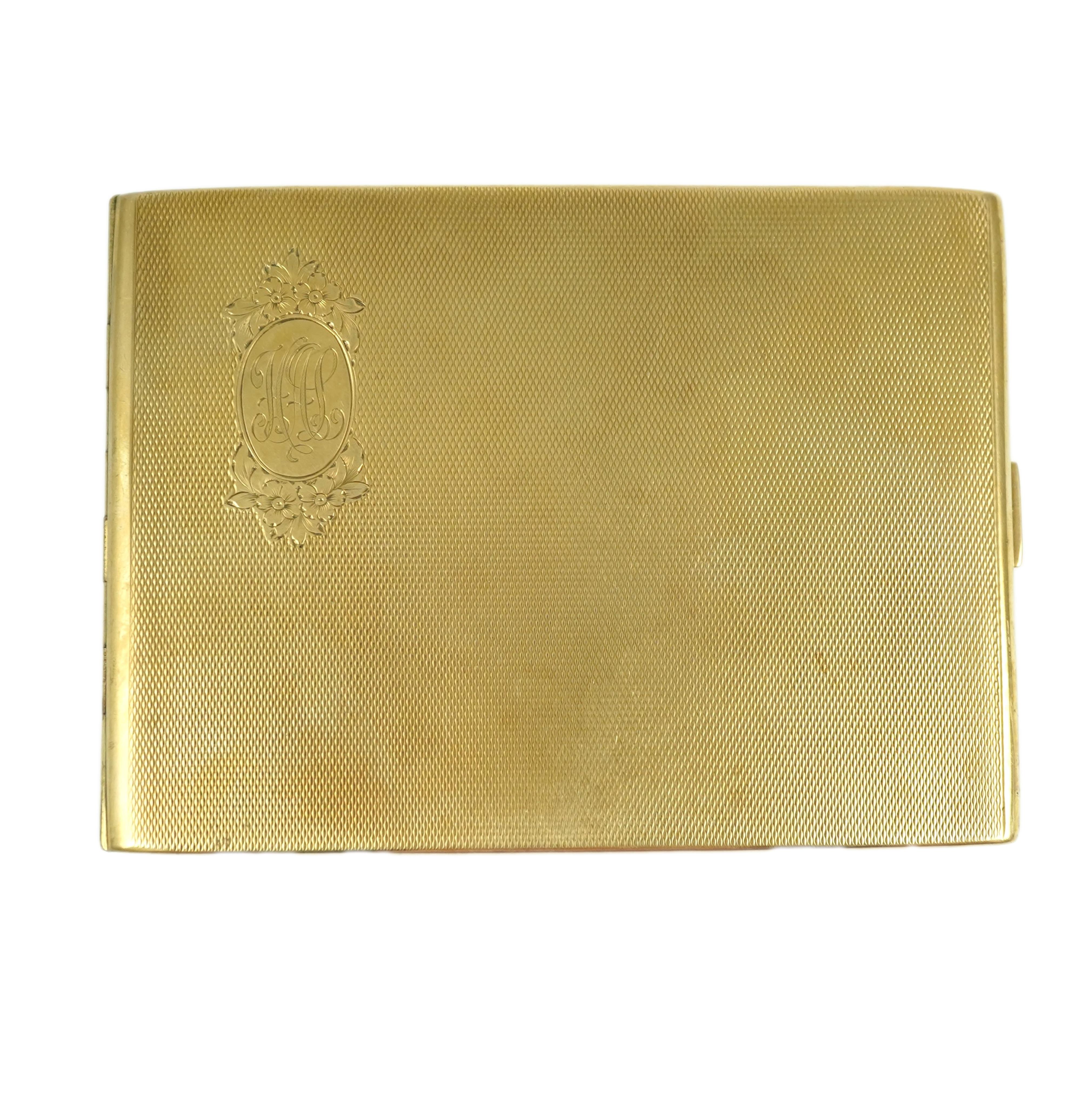 A 9ct gold cigarette case, circa 1929